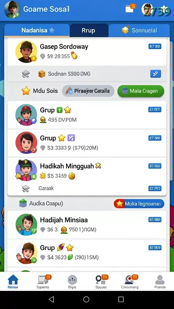 Cuplikan layar KA789 — menu navigasi