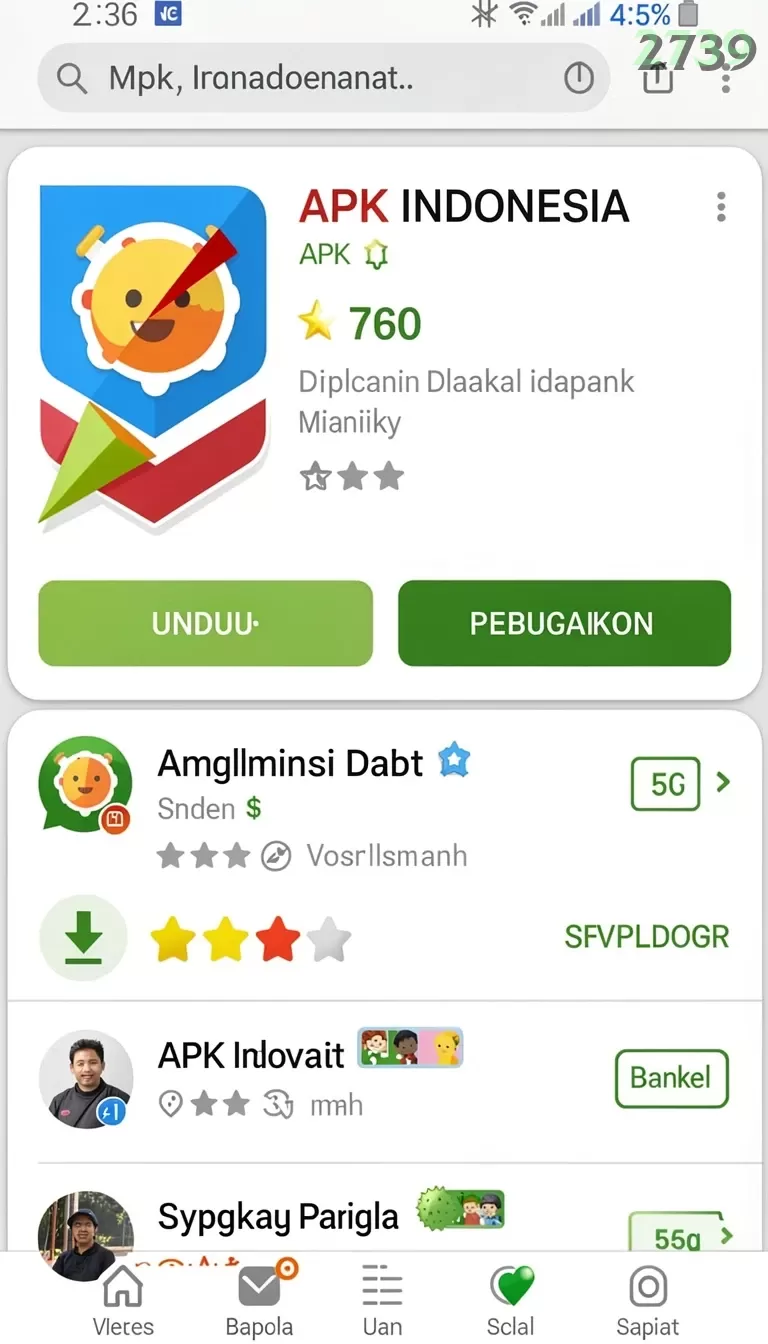 Cuplikan layar PANEN77 — menu navigasi